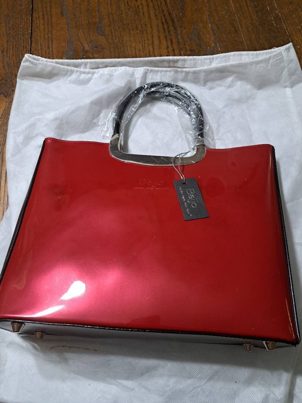 New Beijo 5644 Red Berry and Black Purse Handbag Shoulder Bag Pocket Book